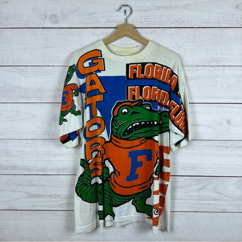 RARE Vintage 90s Florida Gators Magic Johnson T’s All Over Print T-Shirt Large